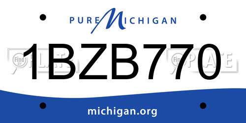 1BZB770 Michigan License Plate