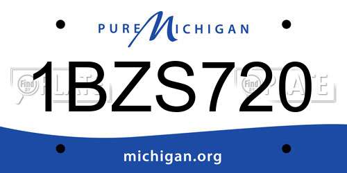 1BZS720 Michigan License Plate