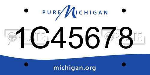 1C45678 Michigan License Plate