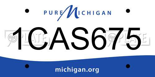 1CAS675 Michigan License Plate