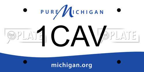 1CAV Michigan License Plate