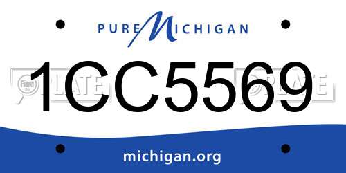 1CC5569 Michigan License Plate