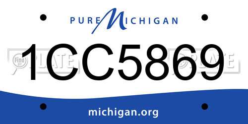 1CC5869 Michigan License Plate