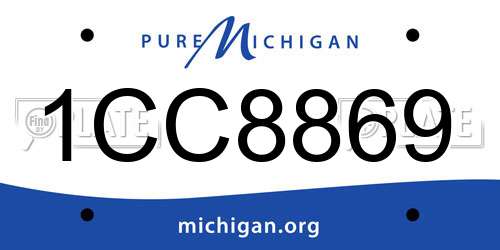 1CC8869 Michigan License Plate