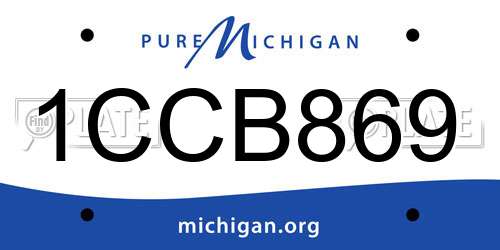 1CCB869 Michigan License Plate