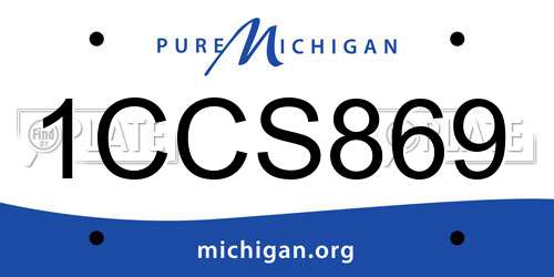 1CCS869 Michigan License Plate
