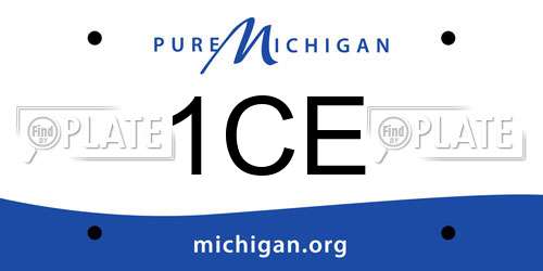 1CE Michigan License Plate