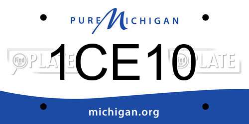1CE10 Michigan License Plate