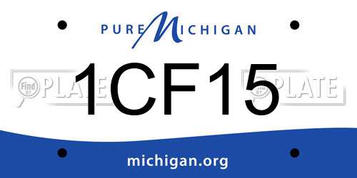 1CF15 Michigan License Plate