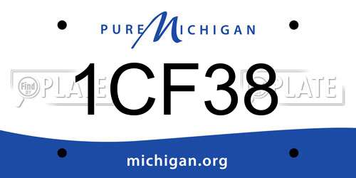 1CF38 Michigan License Plate