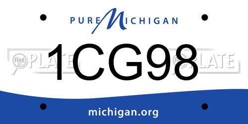 1CG98 Michigan License Plate