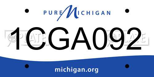 1CGA092 Michigan License Plate