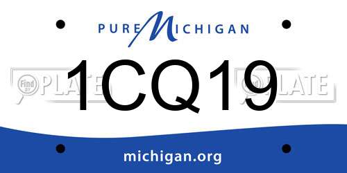 1CQ19 Michigan License Plate