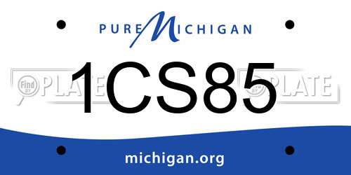 1CS85 Michigan License Plate