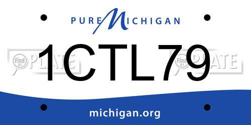 1CTL79 Michigan License Plate