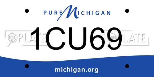 1CU69 Michigan License Plate