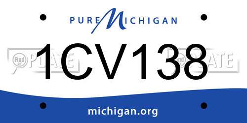 1CV138 Michigan License Plate