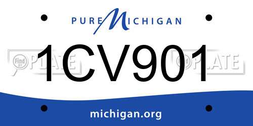1CV901 Michigan License Plate