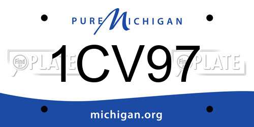 1CV97 Michigan License Plate