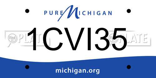 1CVI35 Michigan License Plate