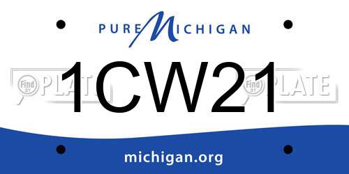 1CW21 Michigan License Plate