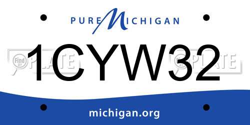 1CYW32 Michigan License Plate