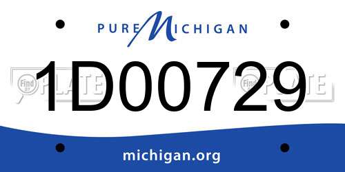 1D00729 Michigan License Plate