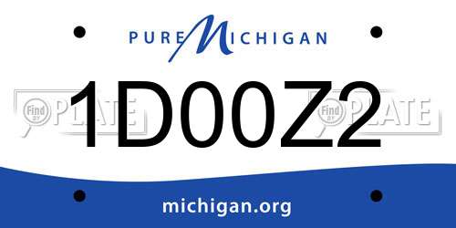 1D00Z2 Michigan License Plate