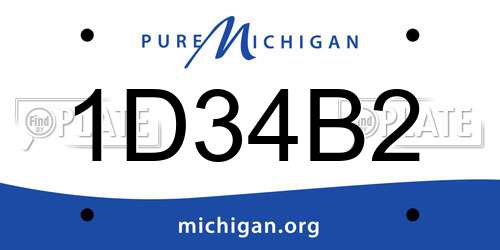 1D34B2 Michigan License Plate