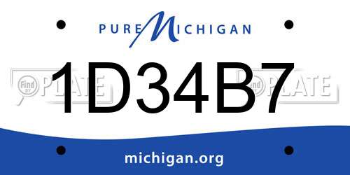1D34B7 Michigan License Plate