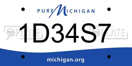 1D34S7 Michigan License Plate