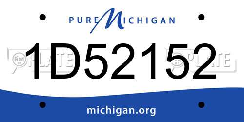 1D52152 Michigan License Plate