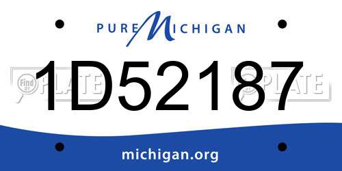 1D52187 Michigan License Plate