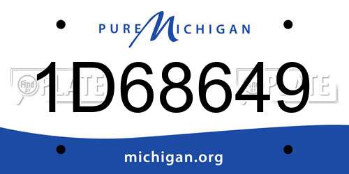 1D68649 Michigan License Plate