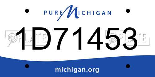 1D71453 Michigan License Plate