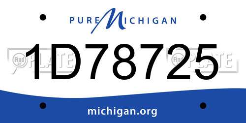 1D78725 Michigan License Plate