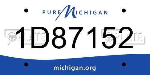 1D87152 Michigan License Plate