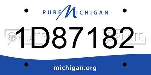 1D87182 Michigan License Plate