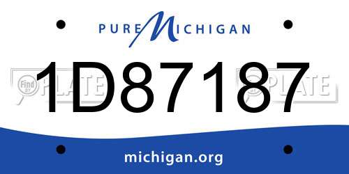 1D87187 Michigan License Plate