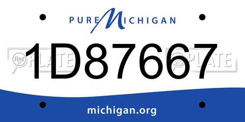 1D87667 Michigan License Plate