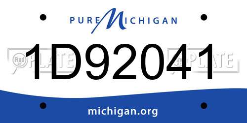 1D92041 Michigan License Plate