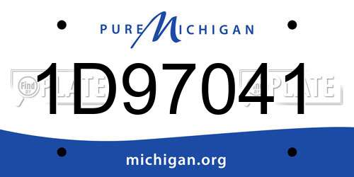 1D97041 Michigan License Plate