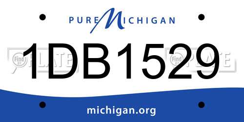 1DB1529 Michigan License Plate