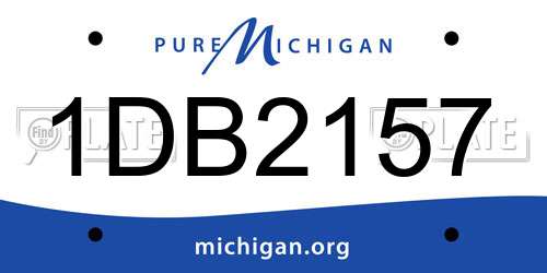 1DB2157 Michigan License Plate