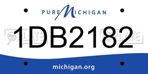 1DB2182 Michigan License Plate