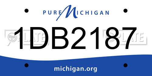 1DB2187 Michigan License Plate