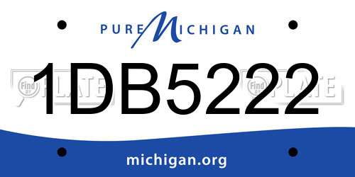 1DB5222 Michigan License Plate