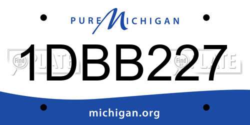 1DBB227 Michigan License Plate