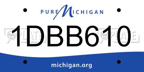 1DBB610 Michigan License Plate