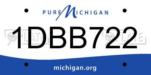 1DBB722 Michigan License Plate